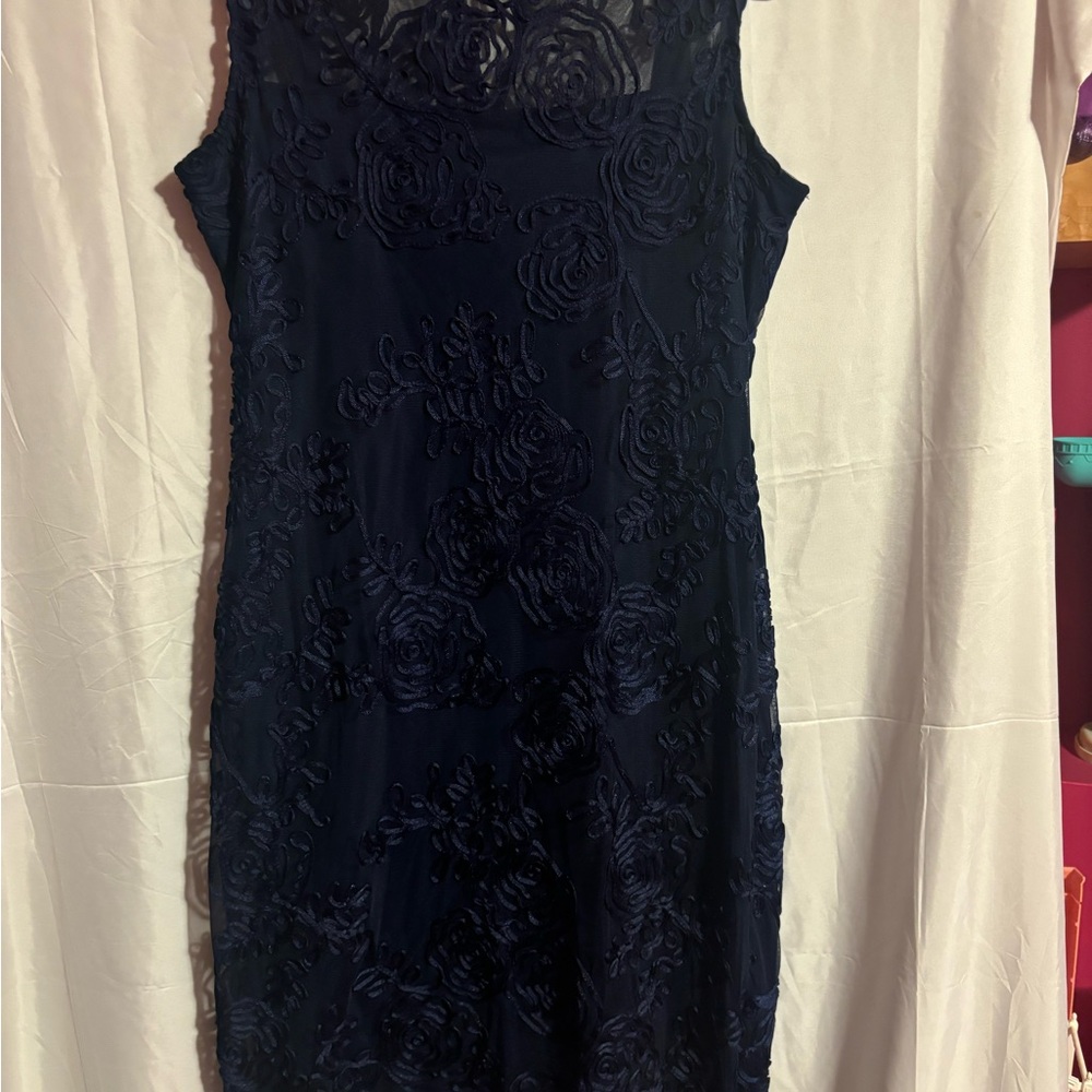 Onyx Nite Midnight Blue Floral Dress